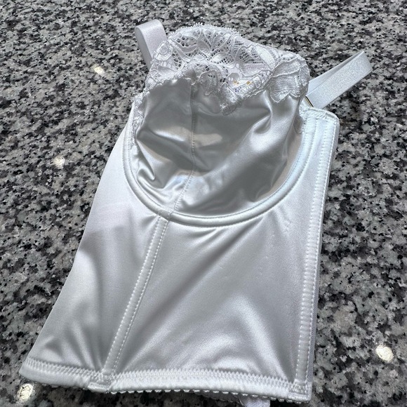 NWT Joyspun Sexy Satin Lace Unlined Cups Underwire Bustier White Size Large - Picture 12 of 12